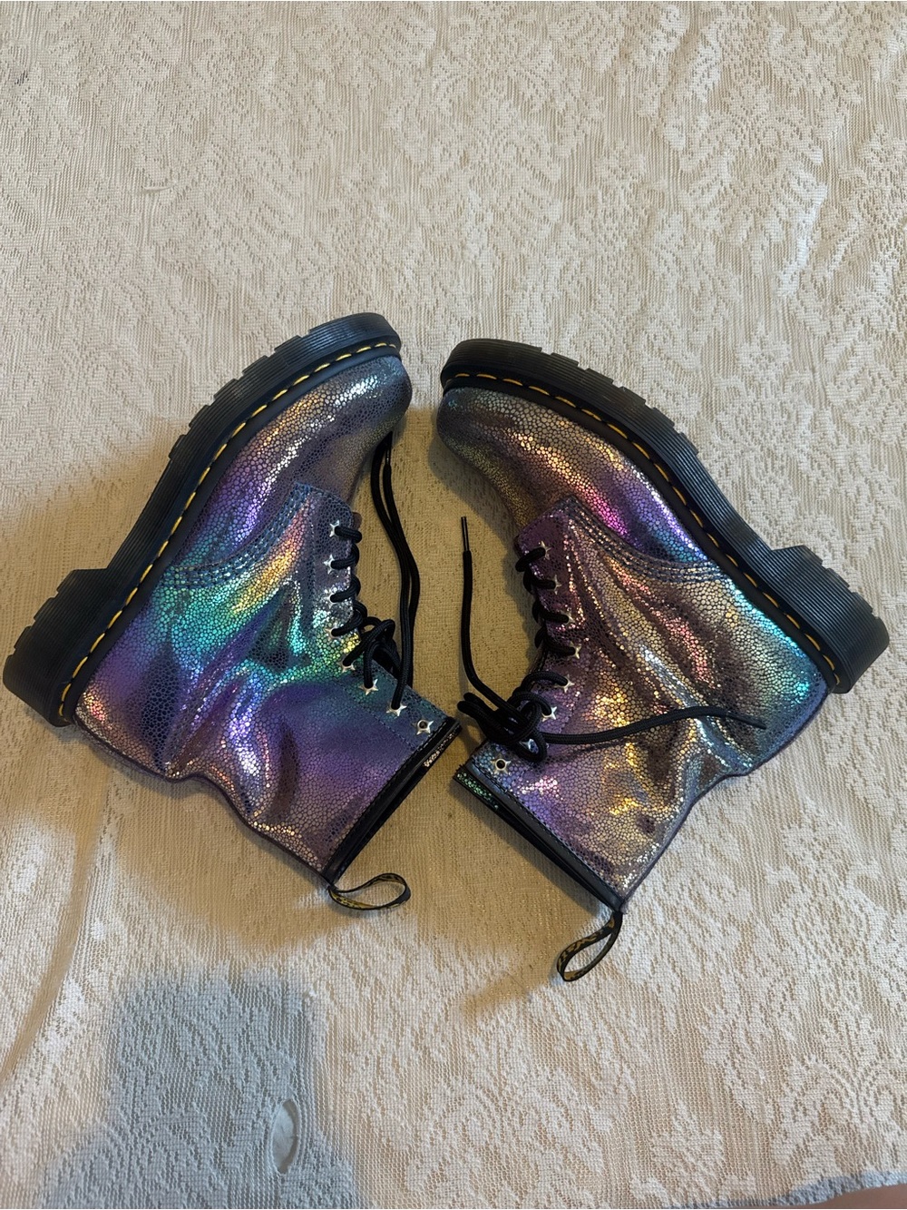 Dr Marten’s Rainbow Ray suede lace up boots - Picture 7 of 14